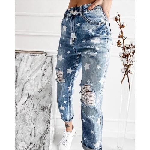 CHAXIAOA Womens Ripped Jeans