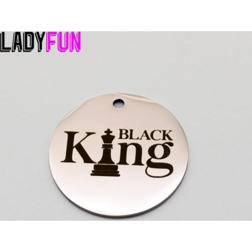 Black King Charm Black Man Black History Charms Stainless Steel Charms Pendant High Polish Mirror Surface Pendant