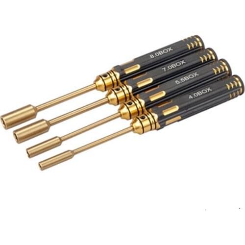 4Pcs HSS Titanium M2 M3 M4 M5 Hexagonal Cylinder Screwdriver Wrench With Socket For RC Drone Model DIY Home Tool Screw Tool