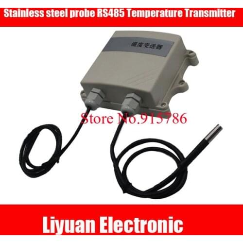 Stainless steel probe RS485 Temperature Transmitter / wall mounted temperature sensor modbus for liquid temperature