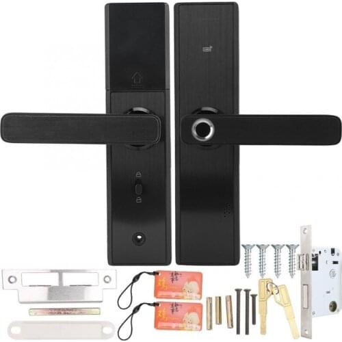 Electronica Fingerprint&Card&Password& Anti-Theft 2- Electronic Home Security Smart Door Lock Black cerradura