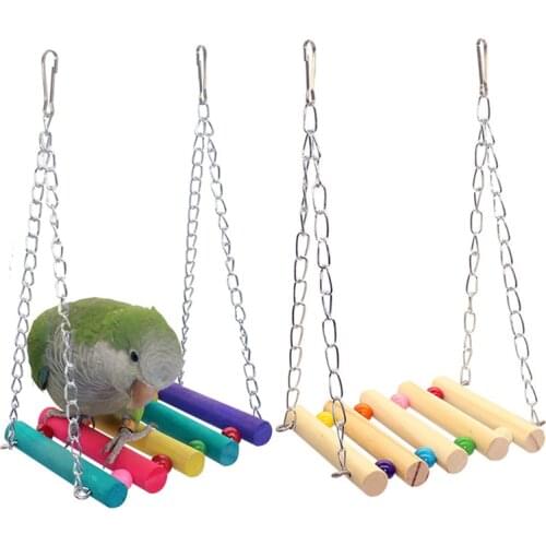 Pet Bird Swing Toys Pet Hanging Swing for Parrot Parakeet Perches Hanging Cage Toy Cockatiels Macaws Finches Colorful