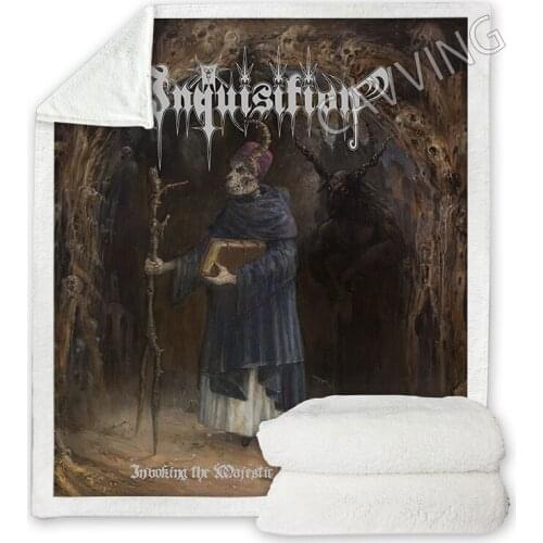 Inquisition Band 3D Printed Sherpa Blanket Rectangle Blanket Home Textiles Fleece Wearable Blanket Throw Blanket for Sofa