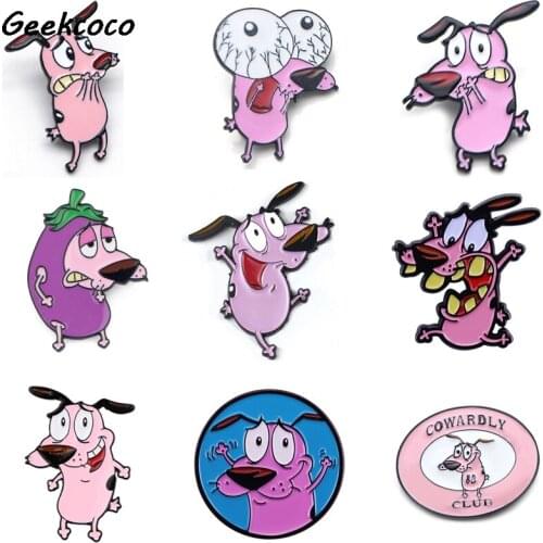 J2573 Cartoon Cute Dog Metal Enamel Pins and Brooches for Women Men Lapel Pin Backpack Hat Badge Kids Gifts