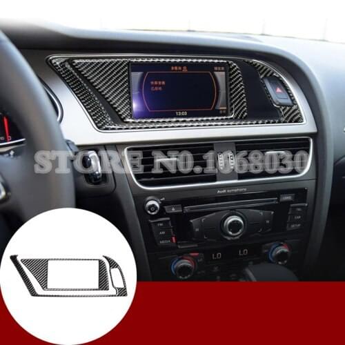 Carbon Fiber Console GPS Navigation Panel Trim Cover For Audi A5 S5 2008-2016 2pcs Car Decoration Car Accesories Interior