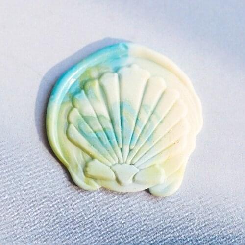 Beautiful Shell Wax Seal Retro Diy Metal Card Making Wax Seal Decorative Art Wax Seal Wooden Handle Wedding Gifts