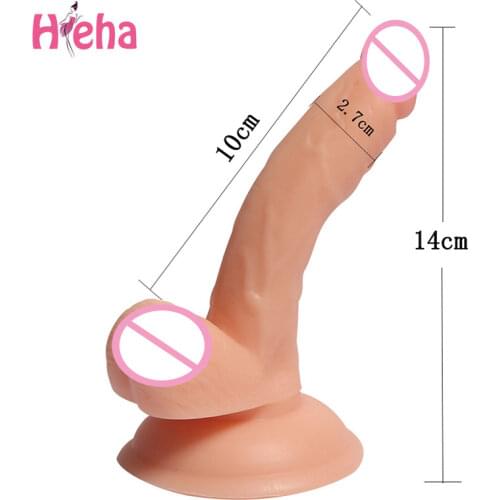 Small Realistic Dildo with Suction Cup Non Vibration Women Dildo G-spot Anal Sex Toy Flexible Penis Lesbian Long Soft Butt Plug
