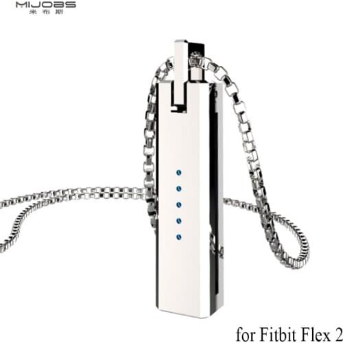 Mijobs Metal Moonlight Treasure Box Pendant Cases for fibit flex 2 smartband with Stainless Steel Material and necklace