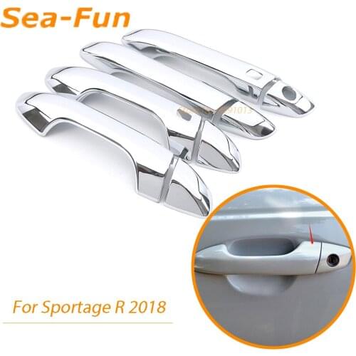 For KIA Sportage R 2018 Car Door Handle Cover Trim Frame Protector Sticker Moldings ABS Chrome Car Styling Accessories
