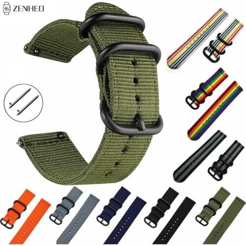 Nylon Canvas Strap for Xiaomi Huami Amazfit GTS/GTR 42mm 47mm/Bip Bit Lite Youth Smart Watch Band for Samsung Galaxy Watch 3