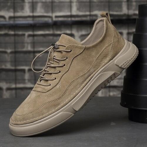 Low Top Men Casual Footwear Mens Sneakers Spring Autumn Daily Suede Leather Vintage High Quality Lace-up Men Shoes 2021 Trend