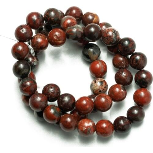 Wholesale Red Brecciated Jaspers Natural Stone Beads Round Loose Beads for Jewelry Making 4 6 8 10 12mm Necklace Bracelet DIY