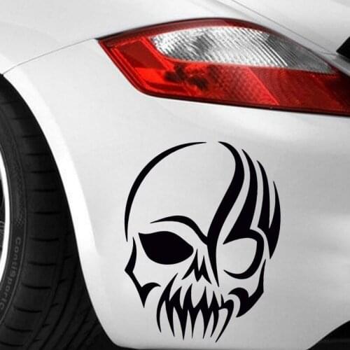 Flame Skull Flamy Tribal Bone window Vehicle Window Vinyl Decal Sticker 15cm x 19cm