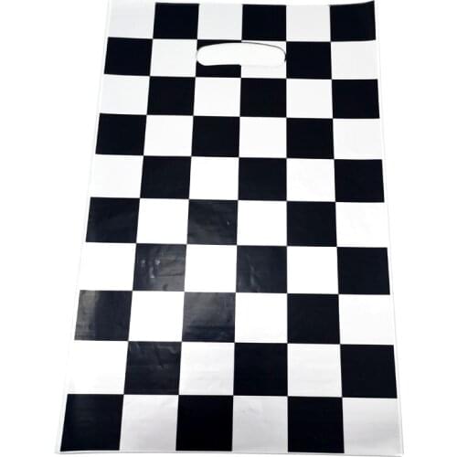 Black White Lattice Theme Plastic Loot Bags Birthday Decoration Baby Shower Events Party Kids Favors Gifts Bags 10pcs/lot