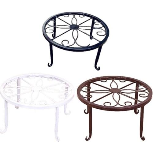 Wrought Iron Flower Pot Rack Flower basion Display Home Decor Round Plant Stand Floor Potted Stander Create Garden Balcony