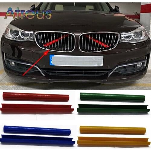 2Pcs Front Grille Trim Strips For BMW F10 F11 F02 F30 F32 3 4 5 7 Series M Sport Style Strip Cover Frame Car Decoration Stickers