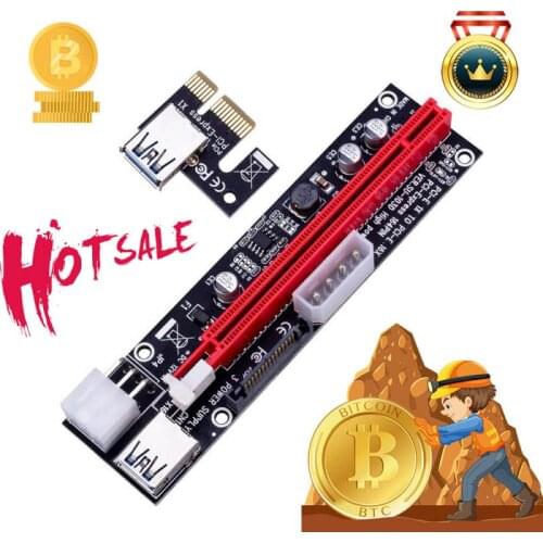 VER009S PCI-E Riser Card 009S PCI Express PCIE 1X To 16X Extender 0.6M USB 3.0 Cable SATA To 6Pin Power For Video Card