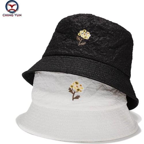 New Hat spring and summer Lovely bubble cotton flowers embroidery beach fisherman hat men and women Thin breathable sunshade hat