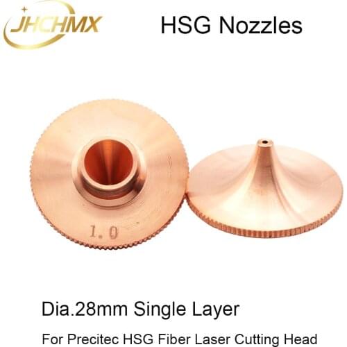 JHCHMX 10pcs/lot Fiber Laser Nozzles Dia.28mm H15 M11 Single Layer HD 0.8-4.0mm For HSG Precitec Fiber Laser Cutting Head