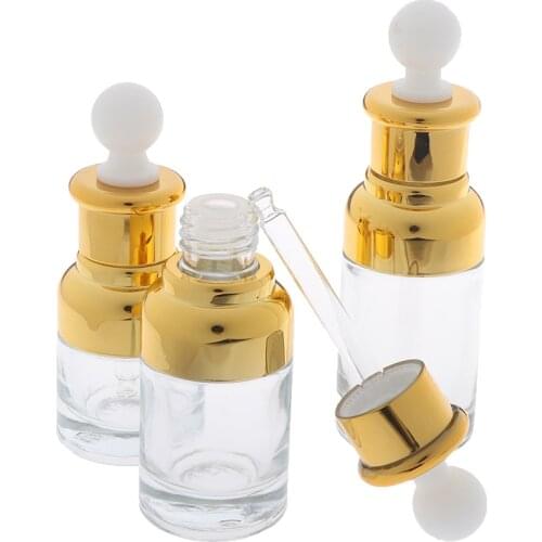1PCS 20/30/40ML Tubes Transparent Dropper Glass Aromatherapy Liquid Bottle For Essential Massage Oil Pipette Refillable Bottles
