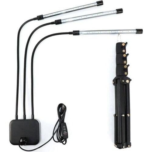Grow Light with Stand,Tri-Head 60W Floor Plant Lights for Indoor Plants,Tripod Stand Adjustable 15-48 In,3/9/12H 3 Modes