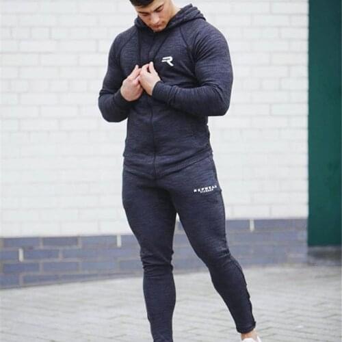 Hoodies Sport Suit Running Men Clothing Set Gym Sport Wear Tracksuit Fitness Body Building Men Hoodies+Pants Suit Jogger Men Set