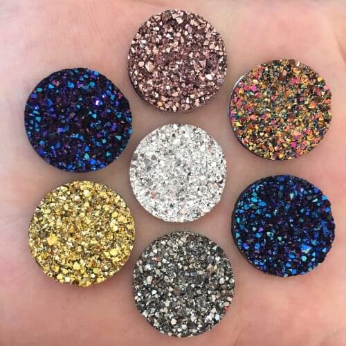 Bling AB Resin 20mm round Ore irregular surface flatback rhinestone appliques Ornaments DIY Wedding scrapbook craft SW43*2