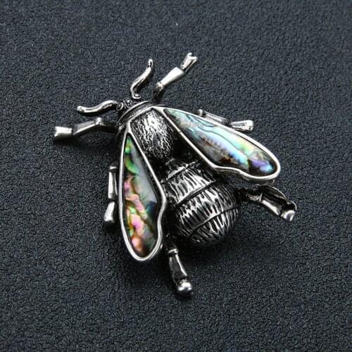 LOULEUR New Vintage Beetle Brooches For Men And Womens Metal Multicolor Shell Pendant Pin Insect Brooch Dual Use for Jewelry