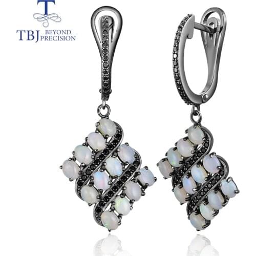 TBJ, natural Ethiopia opal earring 925 sterling silver fine jewelry for women wife anniversary best gift