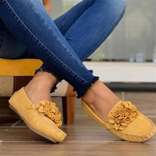 2020 Spring Autumn Women Flats Shoes Loafers Slip On Sneakers 3D Flowers Casual Zapatos De Mujer Ladies Footwear Plus Size 35-43