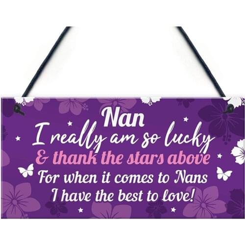 Meijiafei Keepsake Signs For Nan Nanny Birthday Christmas Plaque Sign From Grandchildren Grandparent Plaque 10" X 5"