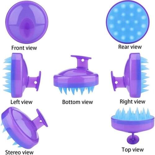 1PC Hair Shampoo Brush Head Scalp Massager Scrubber Handheld Silicone Scalp Shampoo Massage Brush Washing Shower Hair Comb