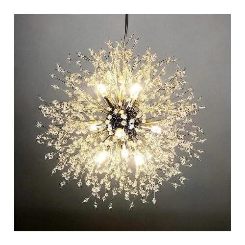 2021 Modern Crystal Dandelion Chandelier Lighting Pendant Lamp For Living Room Dining Room Home Decoration
