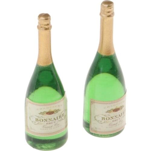 4pcs Dollhouse Wine Bottles 1:12 Miniature Wine Bottles Dollhouse Kitchen Accessories