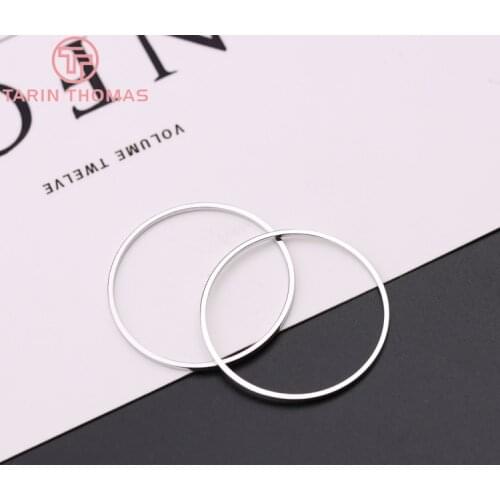 50PCS 20MM thinkness 1MM Imitation Rhodium Color Brass Closed Round Rings Diy Jewelry Findings Accessories wholesale