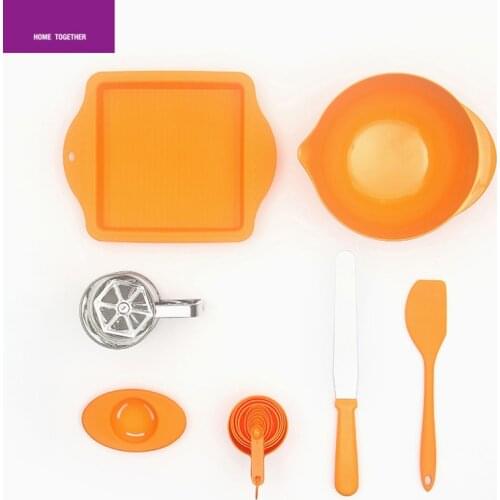 7 Piece Bakeware Set Kitchen Baking Cake Mold Bread Pans SifteSilicone Egg Separator Measuring Spoons Cups Spatula Icing Spatula