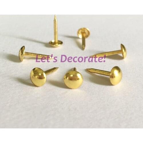 Free shipping 2700pcs/lot D6mm Golden Plated Decorative Tack, Hobnail, Upholstery Nail, Shoes Tacks,Drum Nails
