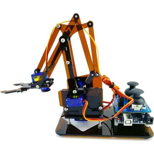 4 dof unassembly acrylic mechanical arm robot manipulator claw for arduin maker learning diy robot kit