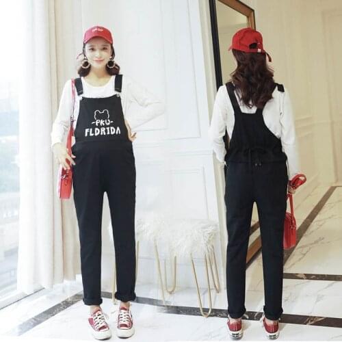 Maternity trousers and bibs maternity suits cartoon letters for pregnant women belly lift pants