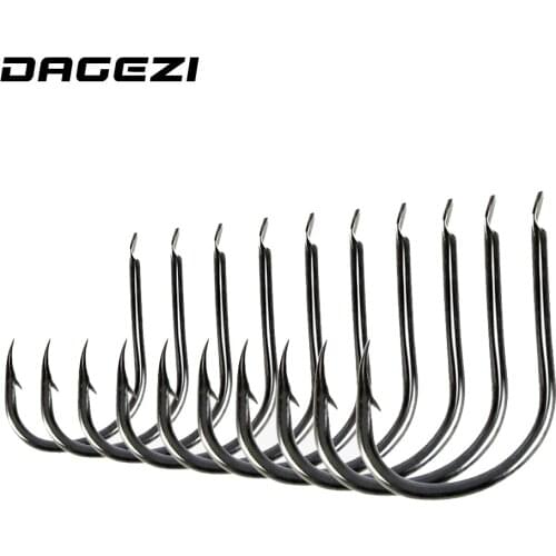 DAGEZI 500pcs/set 10 size #3~12 high carbon steel carp fishing hooks pack jig head carp Fishing Gear Accessories