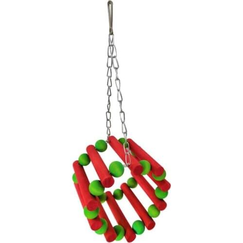 Dorakitten Bird Toy Wooden Training Bird Chew Toy Parrot Parakeet Budgie Cockatiel Cage Hammock Swing Hanging Toy Pet Supplies