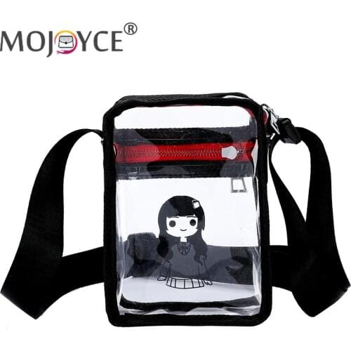 Elegant Ladies Handbag Shoulder Bag Fashion Character Print Transparent Messenger Women Mini Handbag Phone Bags