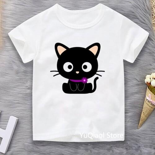 Cut Black Cat/Koala Animal Print T-Shirt Baby Clothes Tops For Girls Summer Boys Clothes Funny Kids Tshirt Childrens Clothing