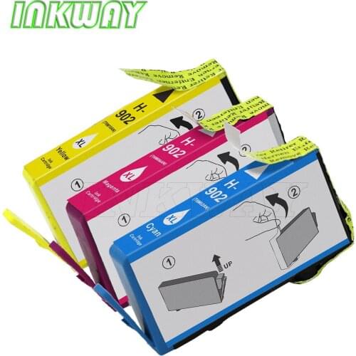 INK WAY 3 Pack Combo CMY RE-MANUFACTURED INK CARTRIDGE FOR HP902XL FOR HP OFFICE JET PRO 6968 6978 6960 etc