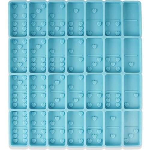 Love Heart Domino Mold, Standard Domino Mold for Resin, Domino Game Mold for Pendant Epoxy Molds