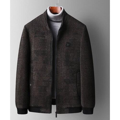 2021 New Winter Outwear Warm Woolen Cloth Overcoat Mens Zipper Coats Fashion Men Solid Business Casual Short Trench Jacket Coats