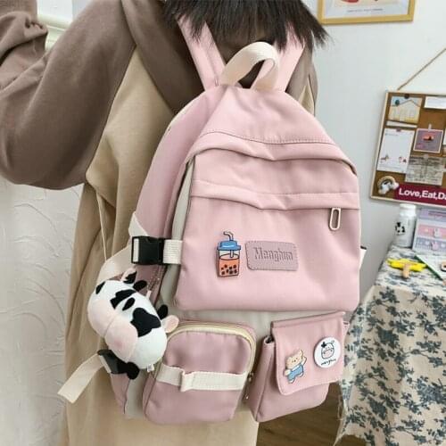 New Multiple Pocket Waterproof nylon Women Backpack Young Girl Student Schoolbag Lovely Backpack Teenage Girl Children Book Bags
