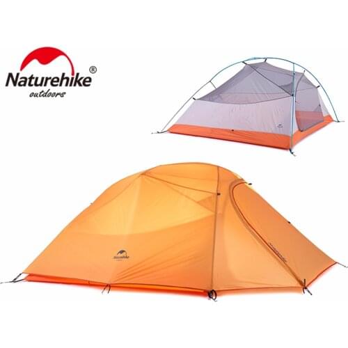 NatureHike 3 Person Camping Tents Outdoor Silicone ultralight waterproof tents Double-layer Aluminum Rod hiking tent