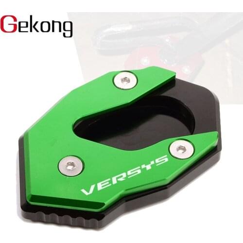 Kickstand Foot Side Stand Extension Pad Support Plate Fit For KAWASAKI VERSYS 300 VERSYS X300 VERSYS X250 Accessories with logo