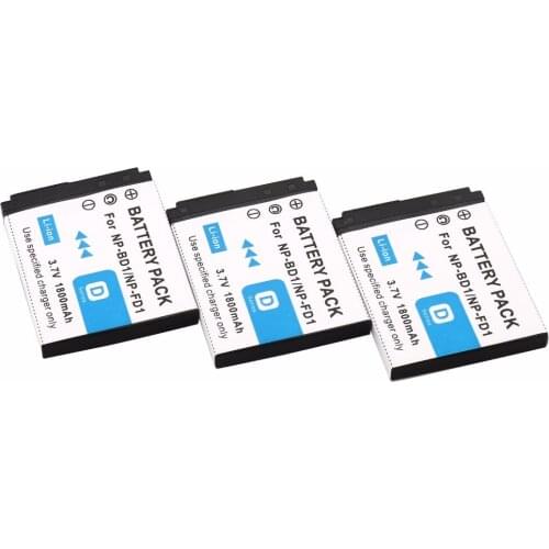 Probty 3Pcs NP-BD1 NP BD1 Rechargeable Battery for Sony Cybershot DSC-T2 DSC-G3 DSC-T70 DSC-T75 DSC-T77 DSC-T200 DSC-T300 T900
